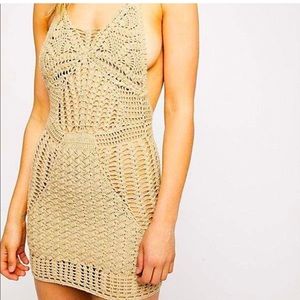 LAST CALL Flook X Free People tan crochet dress baddie